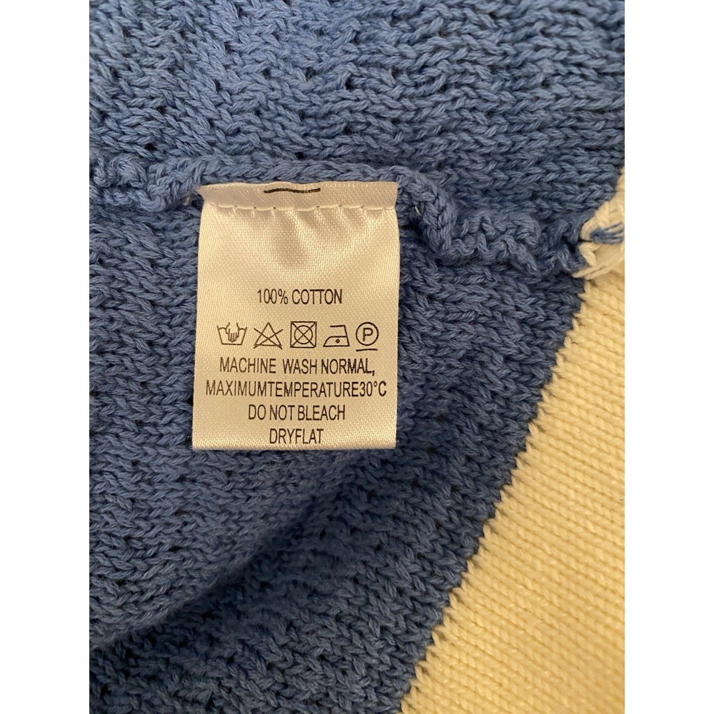 OXKNITSTORE Knit Polo Shirt Mens 4XL Blue Short Sleeve Collared V Neck Old Money - Picture 5 of 5